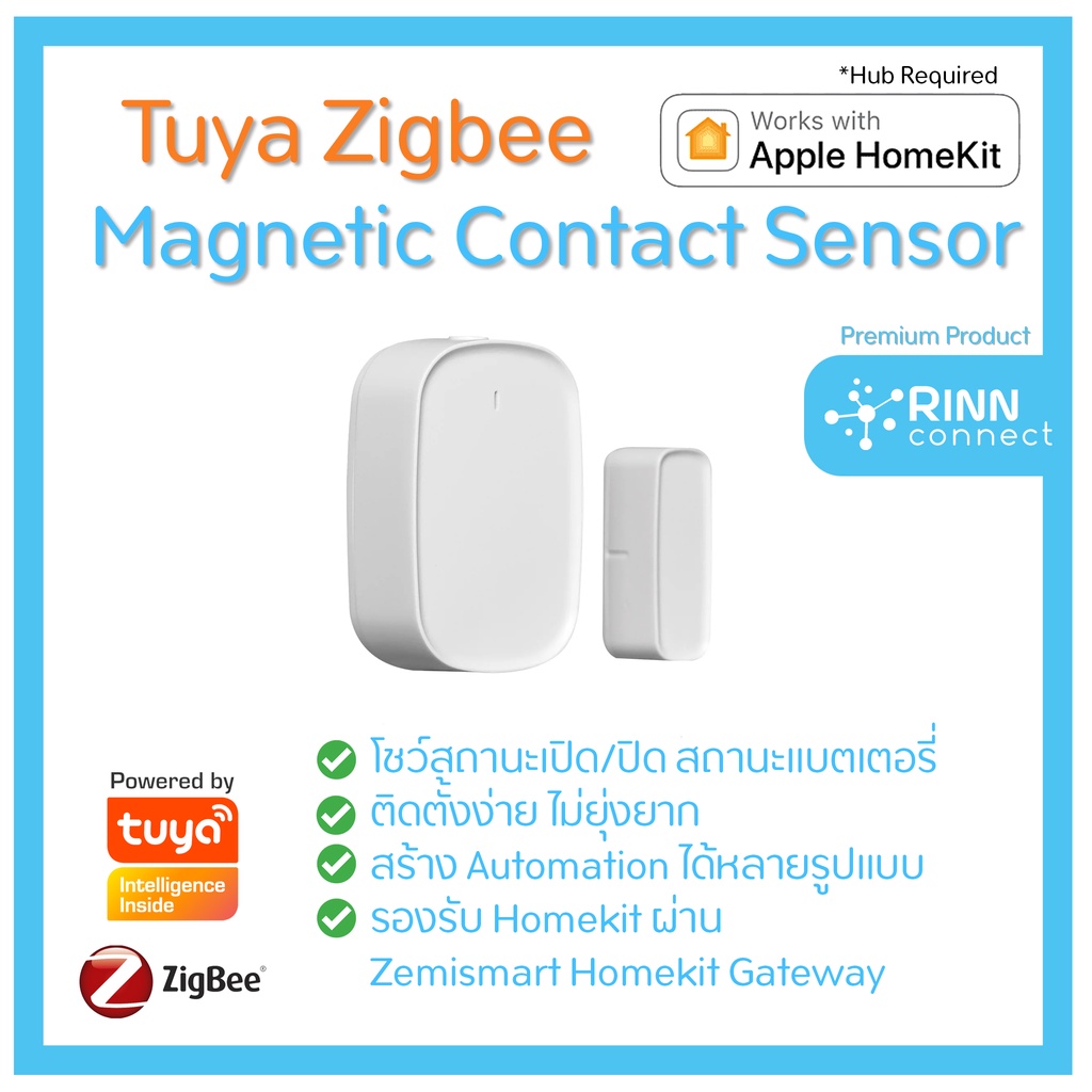 MOES Tuya Zigbee Contact Sensor - เซนเซอร์ เปิด ปิด เซ็นเซอร์ประตู Tuya Zigbee Moes Homekit Door