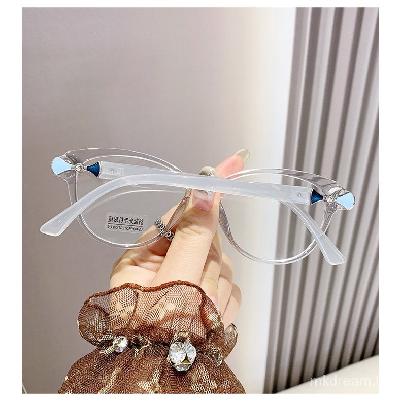 แว่นสายตาสั้น -50 ถึง -600 กรอบแว่นตา แว่นตาแฟชั่น พร้อมตัวกรองแสง กรองแสงสีฟ้า กรอง มีรูปไข่ เหล้าองุ่น ผู้หญิง ผู้ชาย