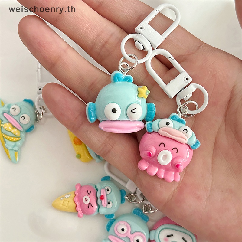 Ww พวงกุญแจ จี้ตุ๊กตาการ์ตูน Sanrio Hangyodon น่ารัก สําหรับห้อยกระเป๋าเป้สะพายหลัง