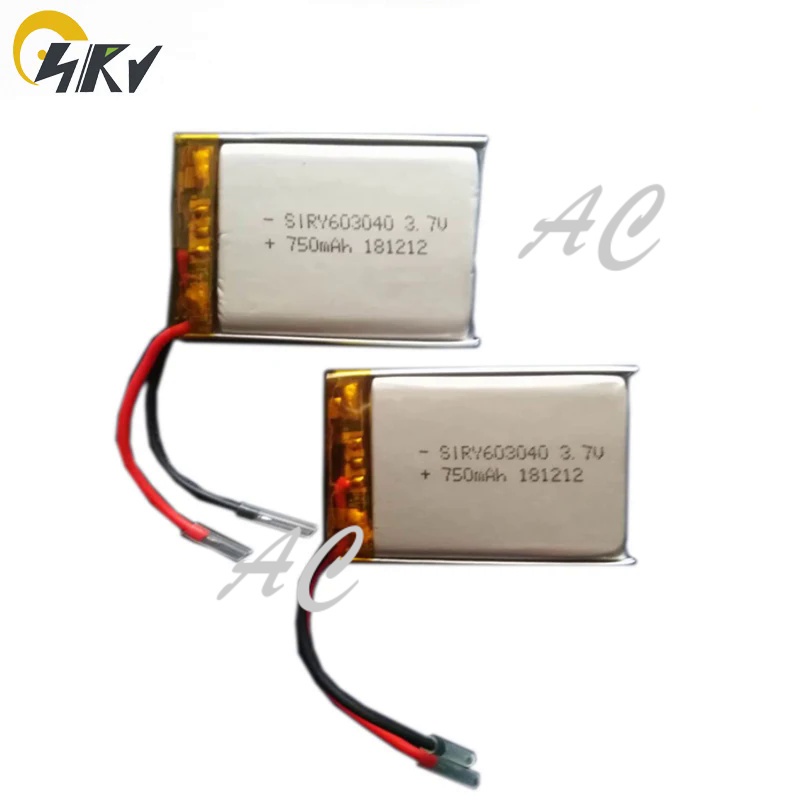 AC 603040 3.7V 750mAh Rechargebale Li-po Battery For MP3 ,MP4, LED, Bluetooth Speaker Headset,DVC,Wa