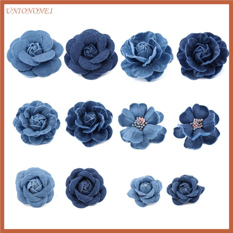 One ดอกไม้ผ้ายีนน่ารัก สําหรับตกแต่งเสื้อผ้า หมวก และเครื่องประดับ DIY 5 ชิ้น