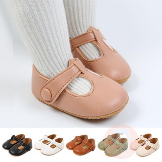 Laa6-รองเท้าเด็กผู้หญิง PU Flats First Walker Crib รองเท้าสํ…