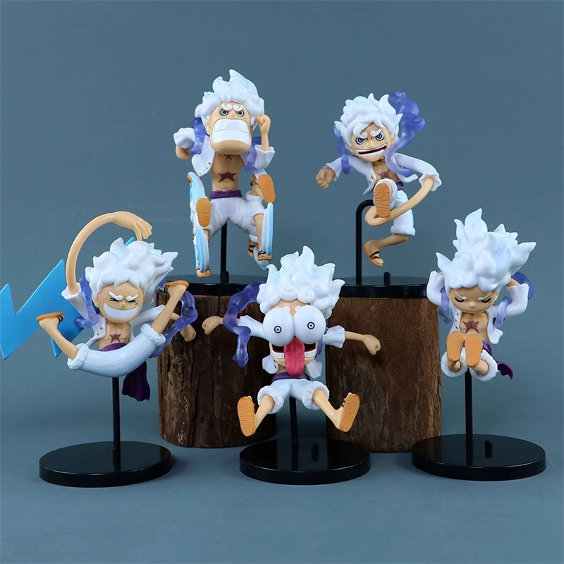 โมเดลฟิกเกอร์ PVC รูปปั้นอนิเมะ One Piece Nika Luffy Gear 5 5 ชิ้น ต่อชุด