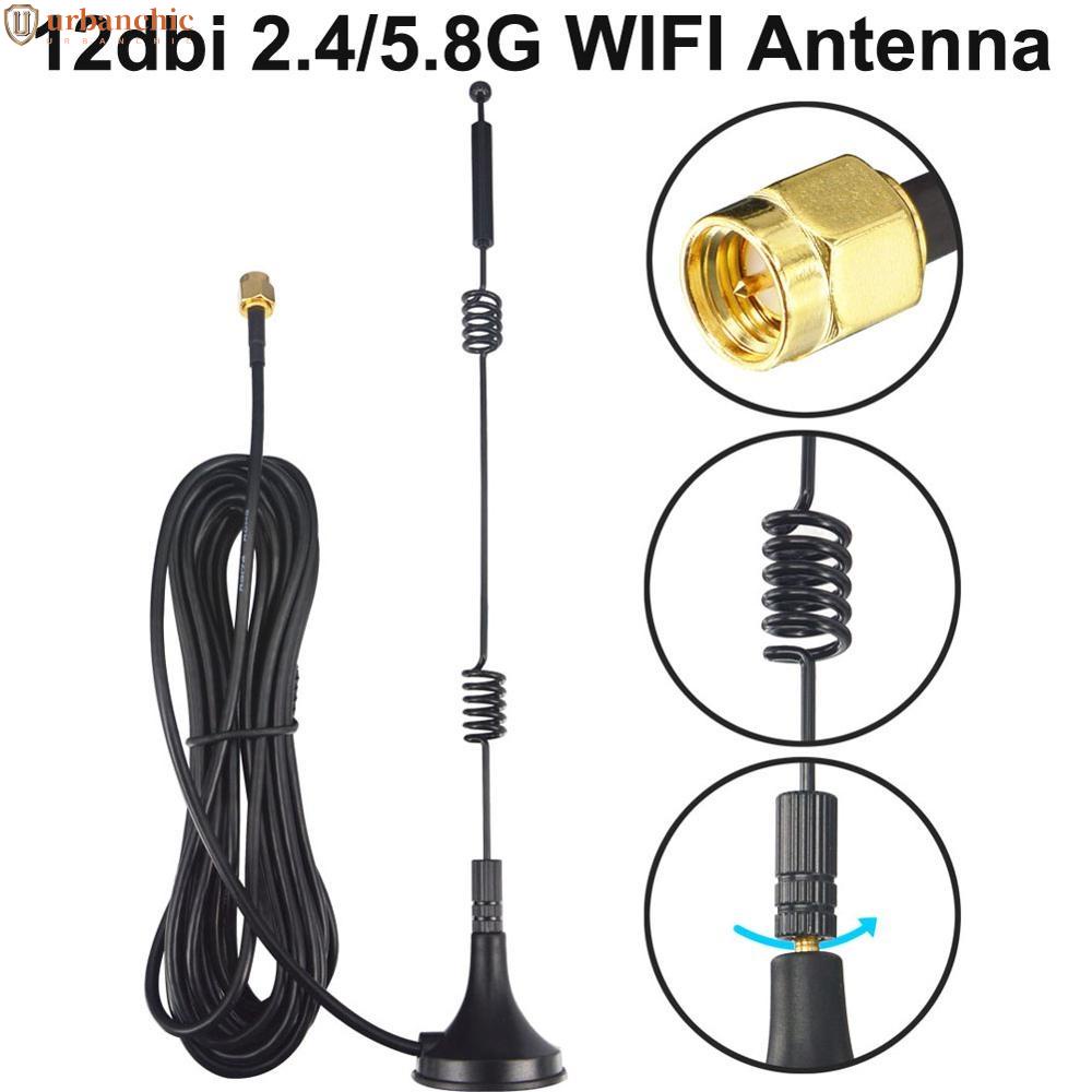 อุปกรณ์เสาอากาศ Wifi RG174 SMA ตัวผู้ พร้อมฐานแม่เหล็ก 2.4G 5.8G