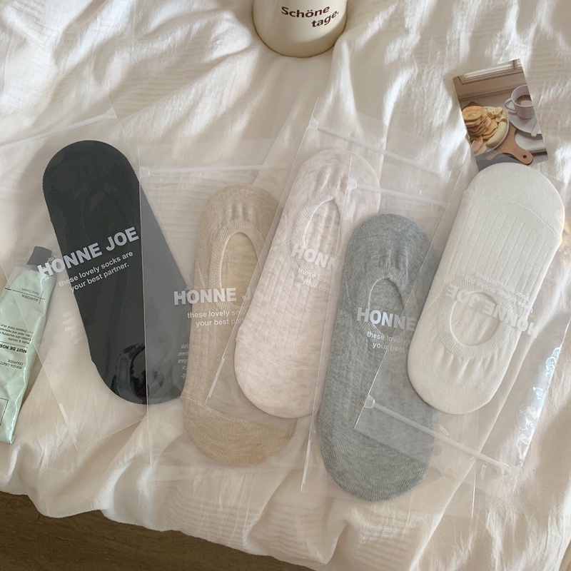 (สินค้าพร้อมส่งจากไทย) ถุงเท้าแฟชั่น ข้อต่ำ ขอสั้น ผ้าฝ้าย สีพื้น ใส่ได้ทั้งผู้หญิง และชาย