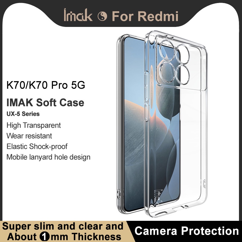 Original Imak Casing POCO F6 Pro 5G เคสหลัง TPU นุ่มใสซิลิโคนกันกระแทก