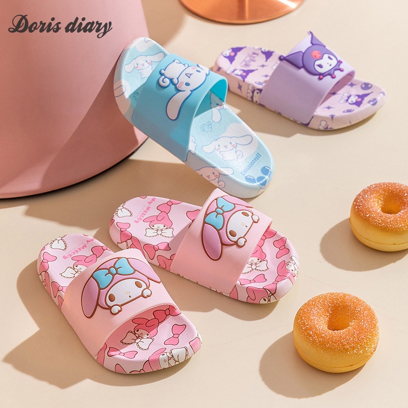 Doris diary เด็กลาก รองเท้าแตะลายการ์ตูนน่ารักของเด็กผู้หญิง กันลื่น นุ่มสบาย ระบายอากาศได้