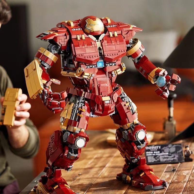 ♞,♘,♙เข้ากันได้กับ LEGO Iron Man Hulkbuster 76210 Marvel ของเล่นบล็อกตัวต่อประกอบขนาดใหญ่และยากสำหร
