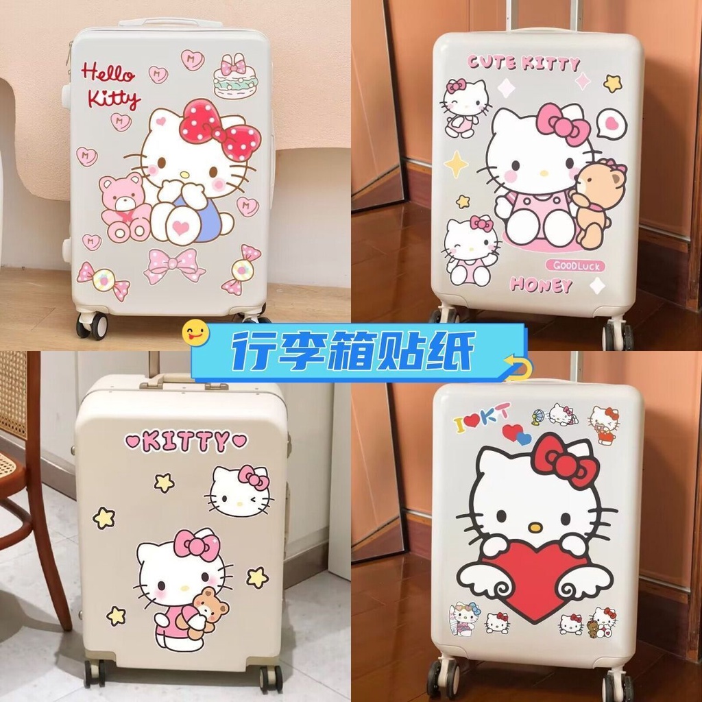สติกเกอร์ ลายการ์ตูนคิตตี้น่ารัก กันน้ํา สําหรับติดตกแต่งกระเป๋าเดินทาง รถเข็น เครื่องปรับอากาศ ตู้เย็น