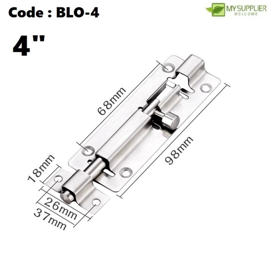 BLO-4 ชุดสลักเกลียวสแตนเลส 4 นิ้ว L9.5cm*W3cm