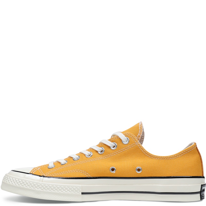 Converse 1970s รองเท้าผ้าใบสีเหลืองต่ำด้านบนเชือกผูกรองเท้าคู่รองเท้าผ้าใบนักเรียนยาง Soled Unisex