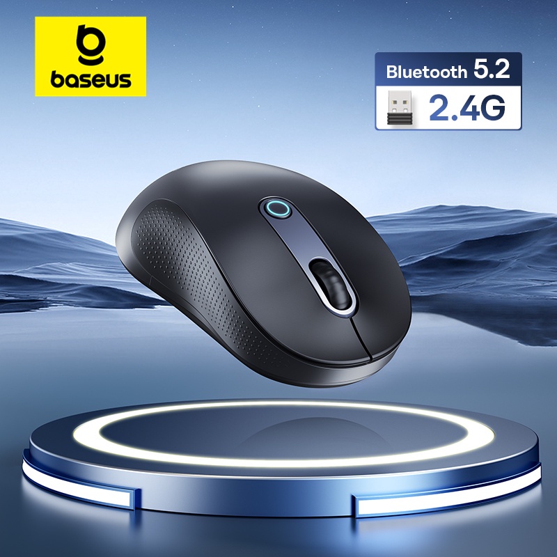 Baseus เมาส์เกมมิ่งไร้สาย F02 บลูทูธ 2.4G 4000 DPI ปุ่มปรับแต่งได้ สําหรับ PC MacBook แท็บเล็ต แล็ปท็อป
