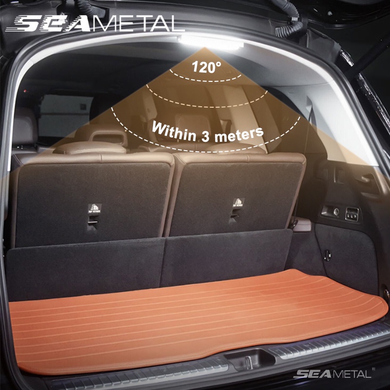 Seametal ไฟเซนเซอร์อัตโนมัติ ชาร์จ USB ไม่มีสาย สําหรับติดรถยนต์