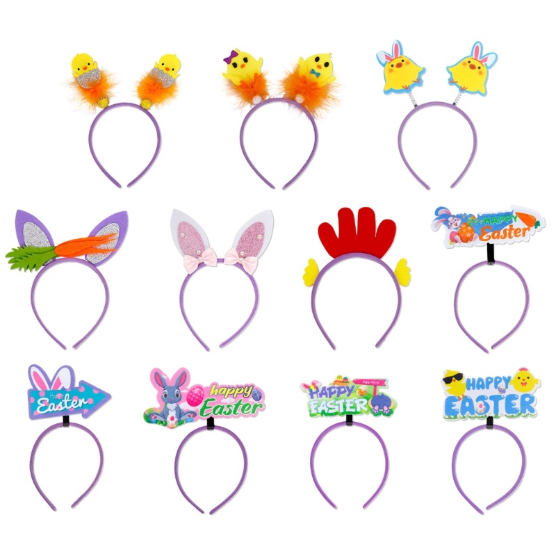 Yu Easter Headband Easter Bunnies Ears Headband Easter Party ตกแต่งผู้ใหญ่เด็ก