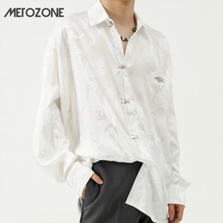 MeTozone เสื้อตกแต่งกระดุมโลหะลายมังกรสไตล์จีน