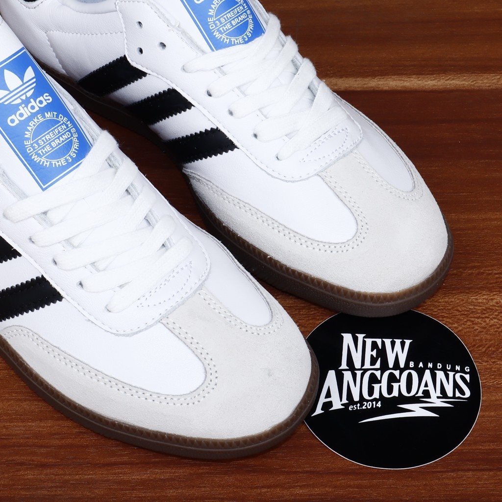 PUTIH Adidas Samba OG Vegan Classic Leather Shoes White Black White Gum - ผ้าใบแฮนด์บอลผู้ชาย รองเท
