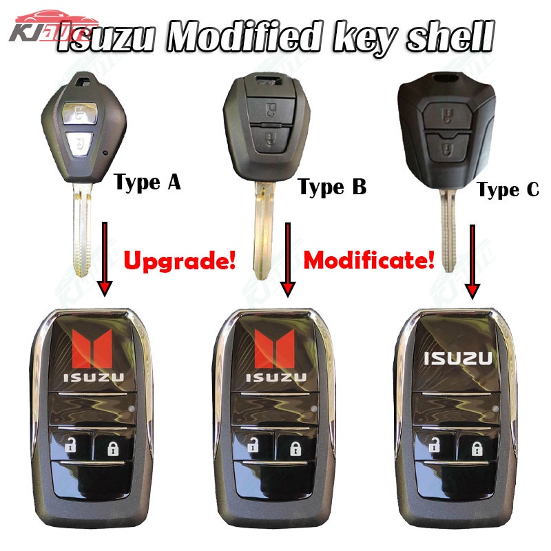 เคสกุญแจรีโมทรถยนต์ แบบโลหะ ดัดแปลง สําหรับ Isuzu D-Max DMAX MU-X MUX