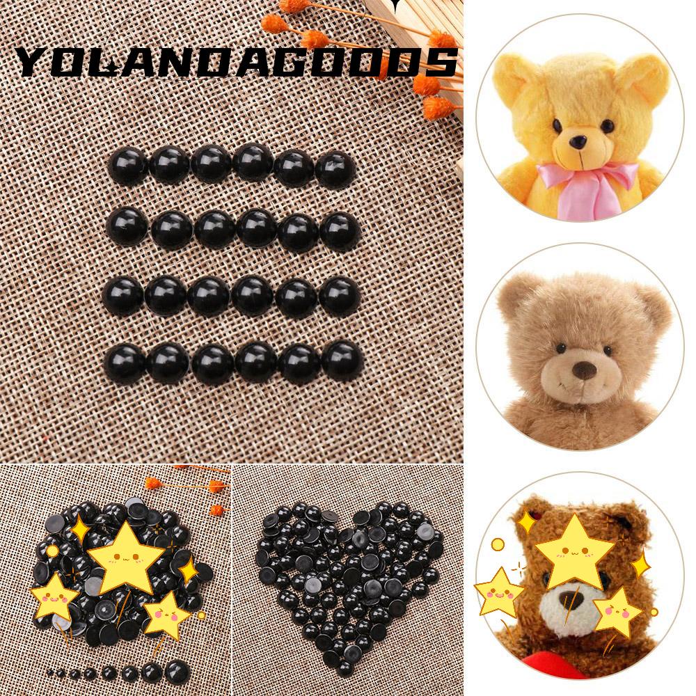 Yola ลูกตาพลาสติก สีดํา 3-12 มม. สําหรับทํางานหัตถกรรม DIY 100 ชิ้น