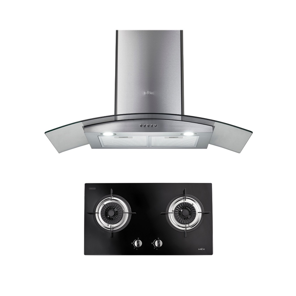 shophome468 MEX ชุดเซ็ทเครื่องดูดควัน รุ่น KV7269X90 +เตาแก๊ส รุ่น V712M รับประกันของเเท้