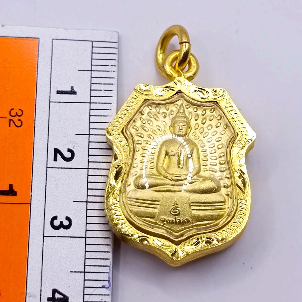 K229  เหรียญเสมา หลวงพ่อโสธร สีทอง รุ่น100 ปี หลังยันต์ ปี 2560 กรอบพระทองไมครอน ขนาด 2.8 x 3.5 ซม. - รูปที่ 7