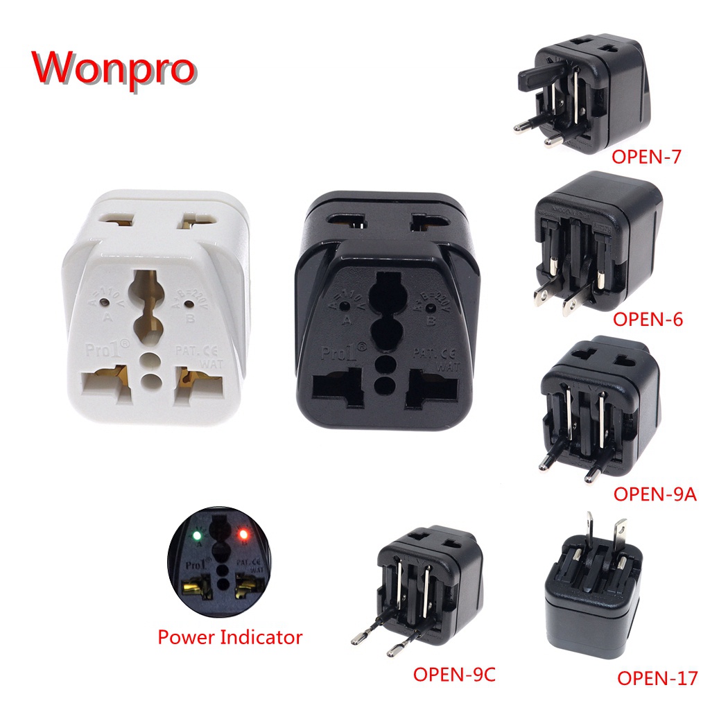 Wonpro Mini Global Travel Conversion, Conevert Universal Receptable Socket To US/AU/EU/UK Plug Trave