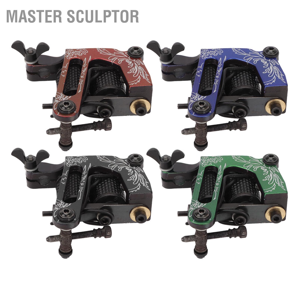 Master Sculptor Professional Alloy Tattoo Machine สามเณรสักศิลปิน 10 Wraps Coil Liner Shader