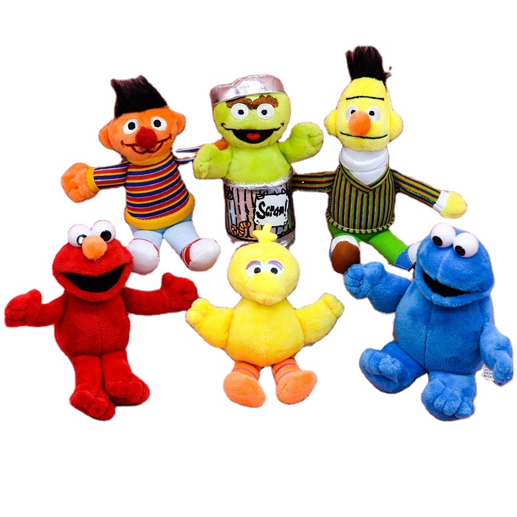 ตุ๊กตาของเล่น รูป Elmo Cookie Monster Ernie Bert Big bird 24 ชิ้น