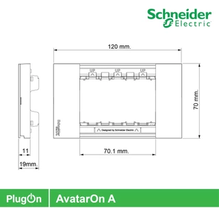 Schneider รุ่น AvatarOn A : M3T03_BK ฝา 3 ช่อง สีดำ 3 Gang, Black สั่งซื้อได้ที่ร้าน PlugOn