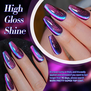 BORN PRETTY 9D Star Sky Cat Eyes Magnetic Nail Gel Polish Shine Glitter UV LED เคลือบเงาแต่งเล็บฐานสีดําต้องการ