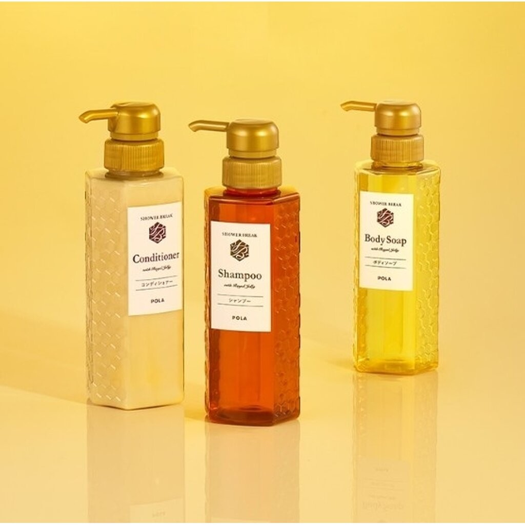 POLA Shower Break with Royal Jelly ครบเซ็ต แชมพู / ครีมนวด / ครีมอาบน้ำ 280 ml. **ขวดจริง ขวดแท้**