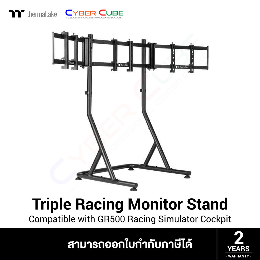 Thermaltake ( GEA-RMS-TMSBLK-01 ) Triple Racing Monitor Stand Compatible, GR500 Racing Cockpit