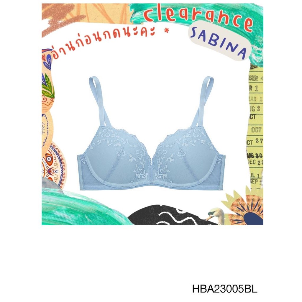 Sabina *clearance*อ่านก่อนกดนะคะ* Habpy Doomm Doomm Level 4 เสื้อชั้นใน ไร้โครง รหัส HBA23005BL สีฟ้า