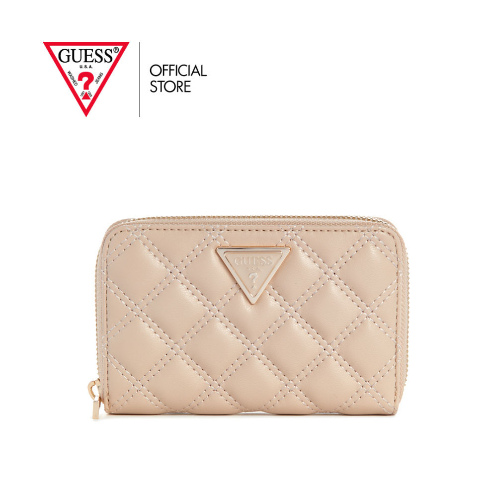 GUESS กระเป๋าสตางค์ผู้หญิง รุ่น QG8748140 GIULLY SLG MEDIUM ZIP AROUND สีเบจ