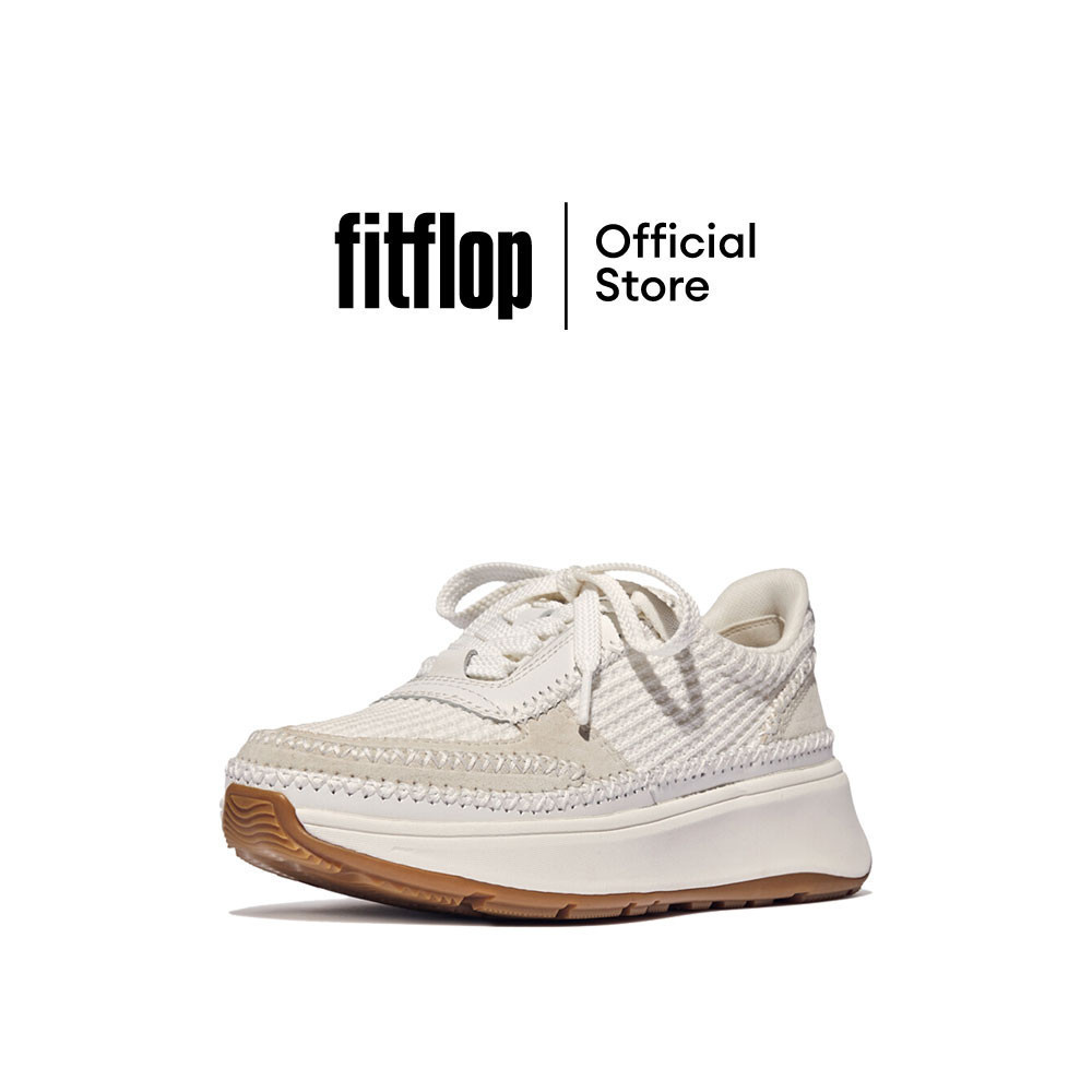 FITFLOP F-MODE CROSS-STITCH MATERIAL รองเท้าผ้าใบผู้หญิง รุ่น IA3-646 สี URBAN WHITE MIX