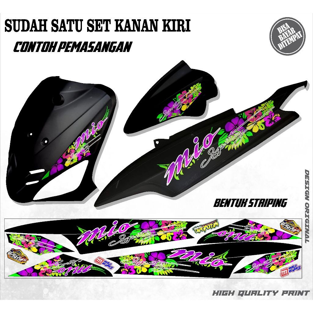 STRIPING VARIATION OF MIO SPORTY/SMILE STICKERS พร้อม COOL FLOWER MOTIFS
