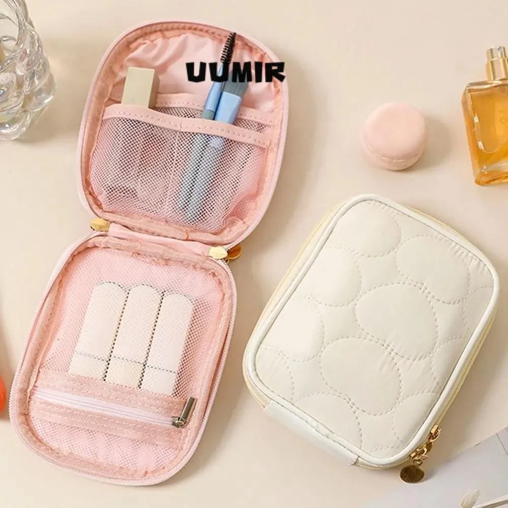 Uumir กระเป๋าแต่งหน้า, กระเป๋าเก็บสกินแคร์ซิปสีทึบ, กระเป๋าใส่อุปกรณ์อาบน้ําความจุขนาดใหญ่น้ําหนักเบาแบบพกพาเดินทาง