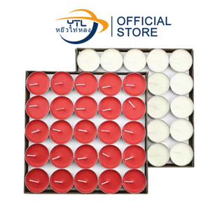 YTL [ขาว/แดง 50ชิ้น/กล่อง] เทียนถ้วยทีไลท์ เทียนอโรม่า เทียน…