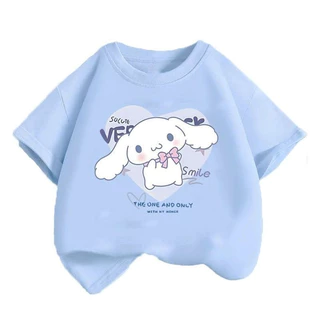เสื้อผ้าเด็ก แฟชั่น sanrio kuromi ผ้าฝ้าย น่ารัก การ์ตูน เสื้อคอกลม เสื้อยืด ส่งเร็ว