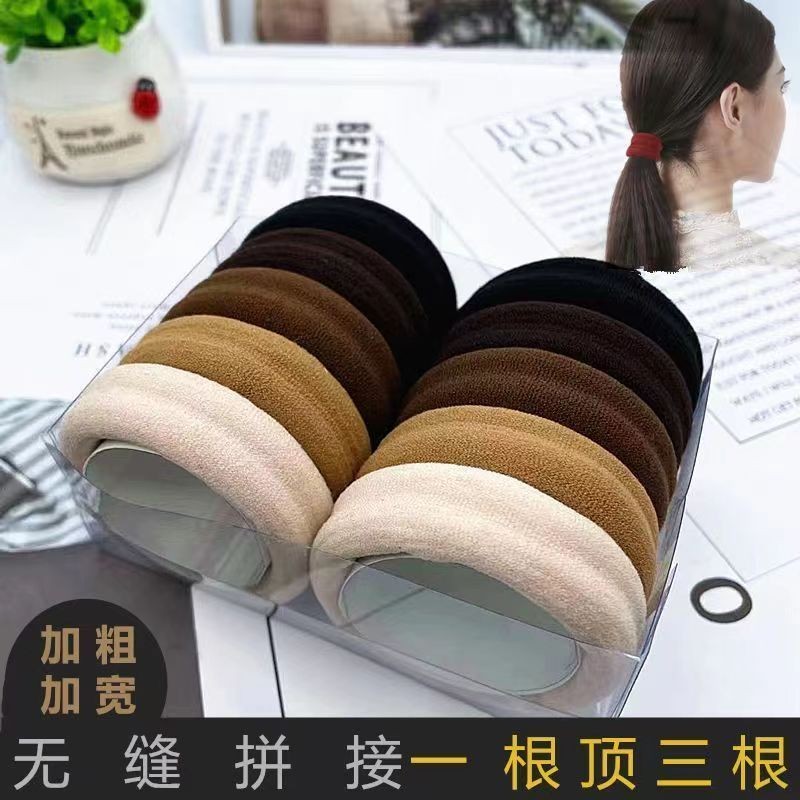 耐用加粗宽皮筋高马尾绑头发盘发无痕高弹力发绳发圈无接缝头绳Durable, thick, wide rubber band, high ponytail tie, hair bun20250211 - รูปที่ 6