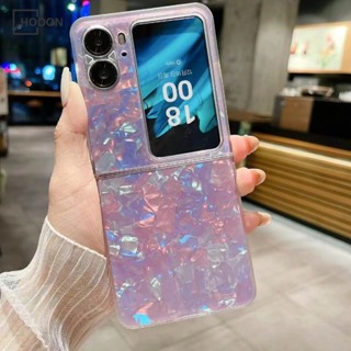 เคสโทรศัพท์มือถือแบบแข็ง ฝาพับ ไล่โทนสี กันกระแทก สําหรับ OPPO Find N2 Flip n2flip 5G