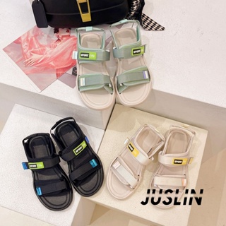 JUSLIN   รองเท้าแตะผู้หญิง ส้นแบน ใส่สบาย สไตล์เกาหลี รองเท้าแฟชั่น 2023 ใหม่  ins รุ่นใหม่ ทันสมัย Stylish B98G0K8 37Z230910