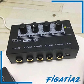 [Figatia2] เครื่องมิกเซอร์เสียง 12V 4 ช่องทาง ขนาดเล็ก สําหรับกีตาร์ เบส คีย์บอร์ด สตูดิโอ เวที ไลฟ์สด และสตูดิโอ โทรศัพท์มือถือ