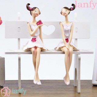 Lanfy ฟิกเกอร์เรซิ่น รูปนางฟ้า เด็กผู้หญิง ดอกไม้ 2 ชิ้น ต่อชุด ของขวัญวันเกิด