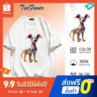 TeeFever🤣เสื้อยืดคอกลมผ้านิ่มใส่สบาย📣เสื้อยืดคอกลม ลายหมาและแมว👀สีสันสดใส