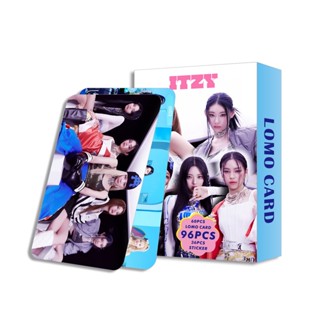 Itzy ALBUM BET ON ME โฟโต้การ์ด สองด้าน โลโม่การ์ด สติกเกอร์ 96 ชิ้น/กล่อง