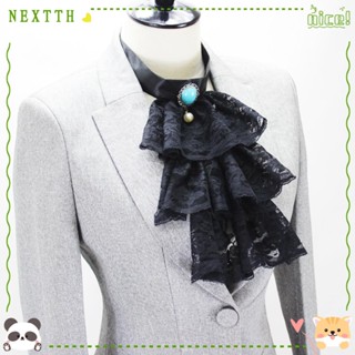 Nextth ปกเสื้อลูกไม้ปลอม แต่งระบาย สไตล์พังก์ สําหรับผู้หญิง