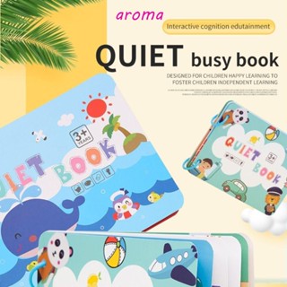 Aroma หนังสือสติกเกอร์ ลายการ์ตูนสัตว์น่ารัก ใช้ซ้ําได้ เพื่อการเรียนรู้เด็ก