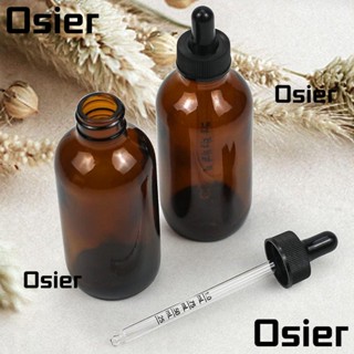 Osier1 ขวดแก้วใส่น้ํามันหอมระเหย ทรงกลม 3.5 ออนซ์ สีเหลืองอําพัน 2 ชิ้น