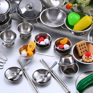 Inn ชุดเครื่องครัวสแตนเลส ของเล่นสําหรับเด็ก 25 ชิ้น