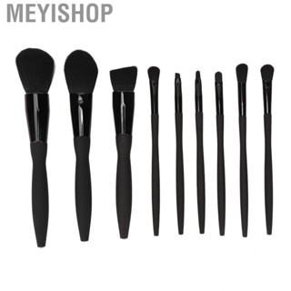 Meyishop 9pcs Makeup Brush Set Soft Bushy Complete Black Cosmetic Tool For Beginner